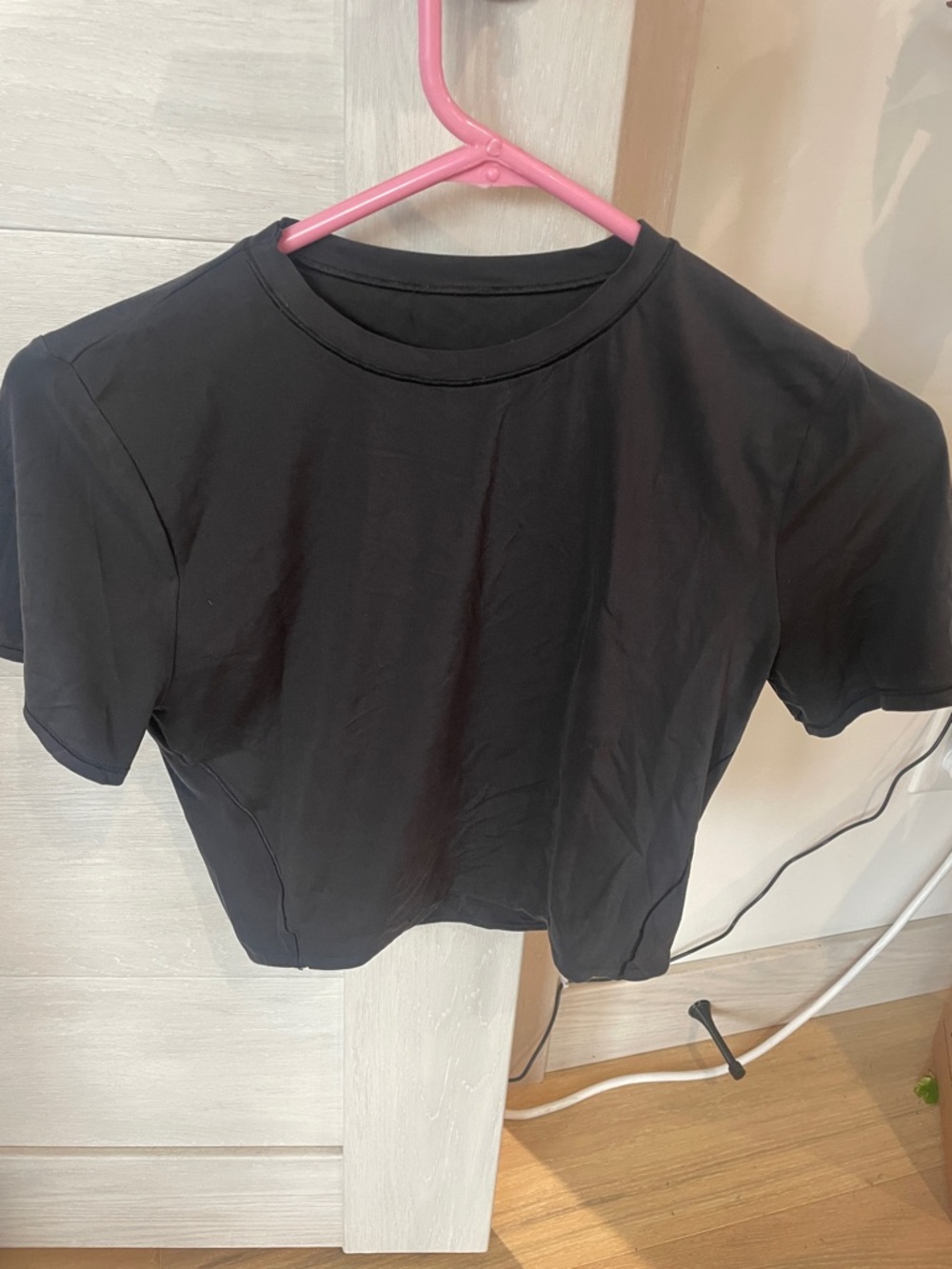 lululemon athletica Black Crewneck Crop Tee